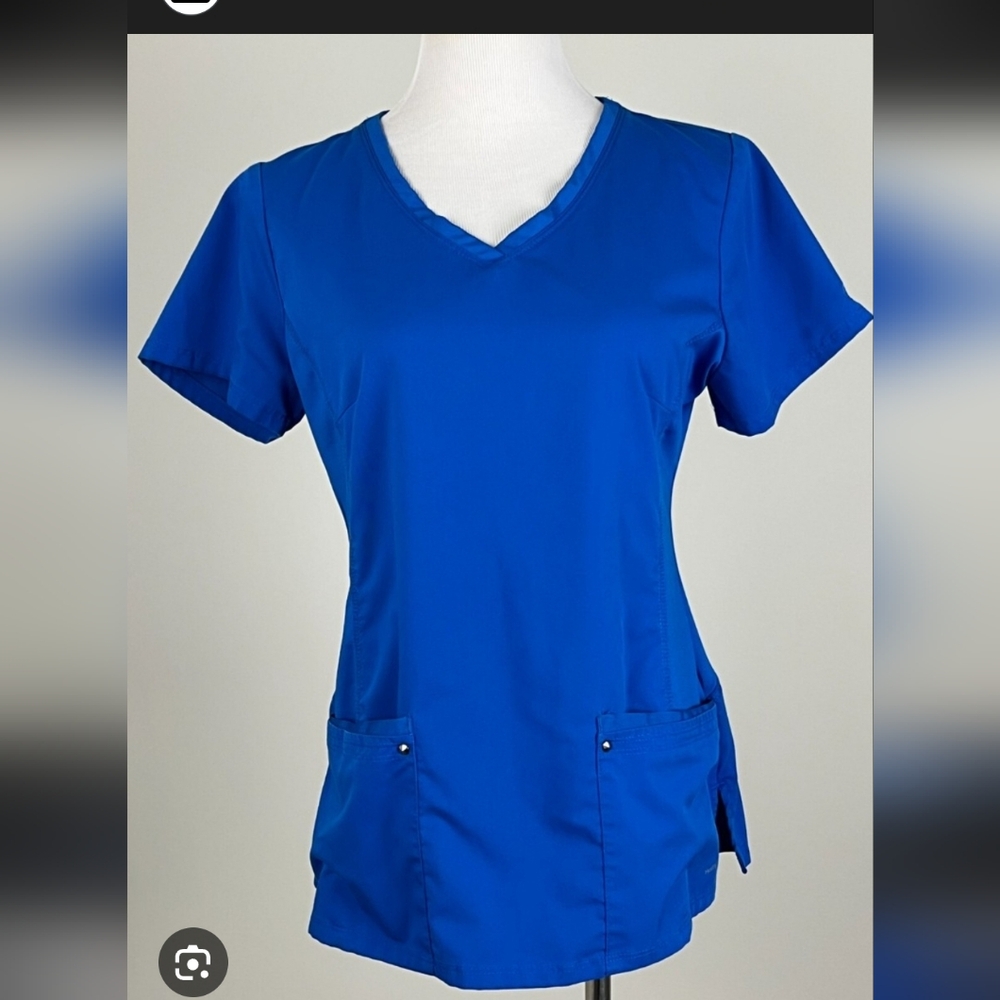 Healing Hands Scrub Top Blue Women's Top Size XL